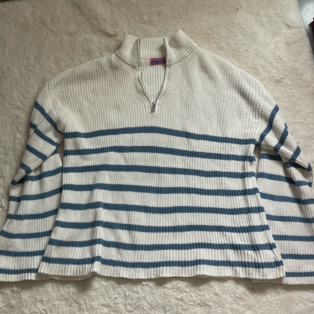 EDIKTED BLUE AND WHITE STRIPED SWEATER